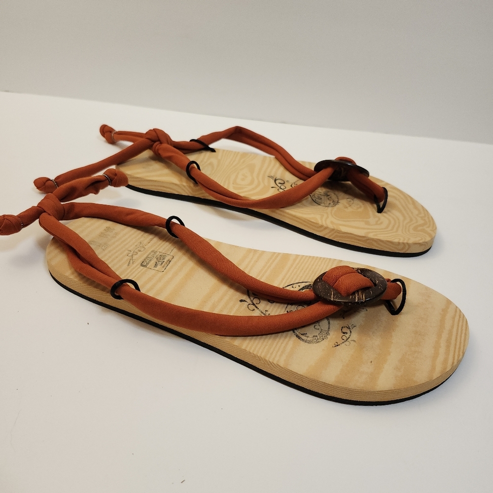 Chula Made In Mexico Touga Thong Sandal Orange Womens Size 8/9US